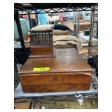 Wooden Cash Register with Coin Compartments