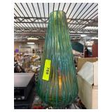 Glass Drip Vase With Green and Blue Detailing