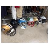 Six Sports Helmets by Various Makers