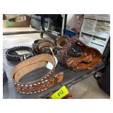 Western-Style Belts with Decorative Buckles