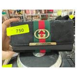 Gucci Black Wallet with Signature Stripe and GG Mo