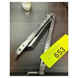 Butterfly Knife-Style Training Tool with Steel Bla