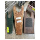 Three Wooden and Plastic Boot Jacks