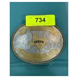 Montana Silversmiths Texas Belt Buckle with Rope D
