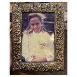 Sterling Silver Ornate Photo Frame with Wooden Bac