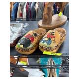 Hand-Painted Wooden Decorative Clogs