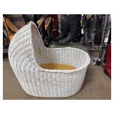 White Wicker Baby Bassinet Basket