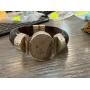 Wood and Metal Hinged Bangle Bracelet