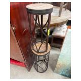 Two Metal and Wood Plant Stands