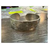 Sterling Silver Kirk Stieff Floral Cuff Bracelet