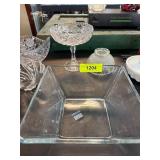 Clear Glass Bowls and a Pedestal Dish