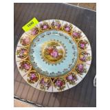 Decorative Bavaria Porcelain Plate with Gold Accen