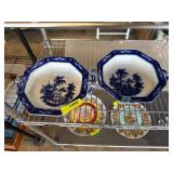 Blue and White Adams England Ceramic Bowls