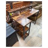 Modern L-Shaped Wood and Metal Desk