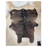 Natural Cowhide Rug in Brown and White Tones