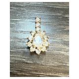Sterling Silver and CZ Teardrop Pendant