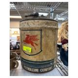 Vintage Mobil Pegasus Oil Can with Spout