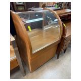 Oak Countertop Display Case With Glass Panels