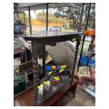 Wooden Shelf with Turned Supports and Wear on Surf