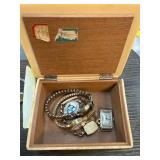 Vintage Wristwatches in Wooden Box