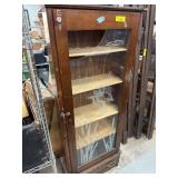 Wooden Display Cabinet with Etched Glass Door