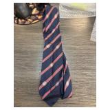 Gucci Navy and Red Striped Silk Tie Made in Italy