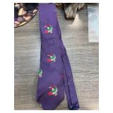 Vintage Abercrombie & Fitch Purple Duck Print Tie