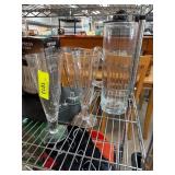 Glass Pitcher and 5 Tumblers with Dot Pattern