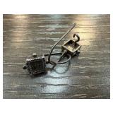 Sterling Silver and Marcasite Square Earrings