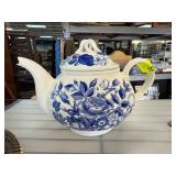 Portmeirion Harvest Blue Large Teapot with Blue Fl