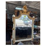 Ornate Gilded Wall Mirror with Floral Design Toppe