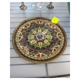 Handcrafted Brass Enamel Decorative Plate