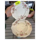 4 Scalloped Floral Porcelain Plates