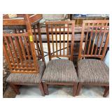 4 Wooden Dining Chairs with Upholstered Seats