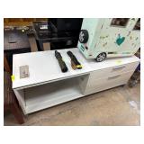 White Two-Drawer Media Cabinet With Lockable Drawe