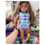 American Girl Doll with Swimsuit and Life Vest