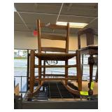 Oak Ladder-Back Childï¿½s Rocking Chair with Rush Se