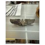 Metal Pilot Wing Pin Badge with Double Clutch Back