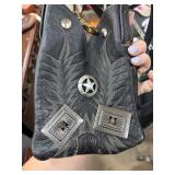 Black Leather Western-Style Shoulder Bag