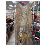 Willa Fringed Suede Vest in Tan