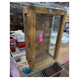 Wood and Glass Display Cabinet with Hinged Door