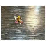 Sterling Silver Earrings with Pink Stone Accents