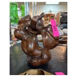 Carved Wooden Elephant Figurine Sculpture