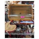 Miscellaneous Items Including Wooden Bread Box