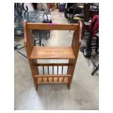 Wooden Side Table with Magazine Rack