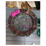 Carnival Glass Bowl With Iridescent Finish