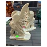 Carved Stone Bookends with Tribal Motif