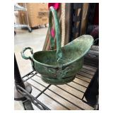 Verdigris Metal Coal Scuttle with Handle
