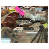 Decorative Spur with Tooled Leather Strap