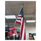 American Flag With Pole and Eagle Finial
